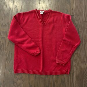 St. John's Bay Bold Red V-Neck Sweater